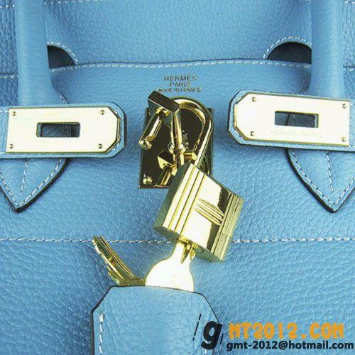 エルメススーパーコピー HERMES ショルダーバーキン HR10786　ゴールド金具　ライトブルー